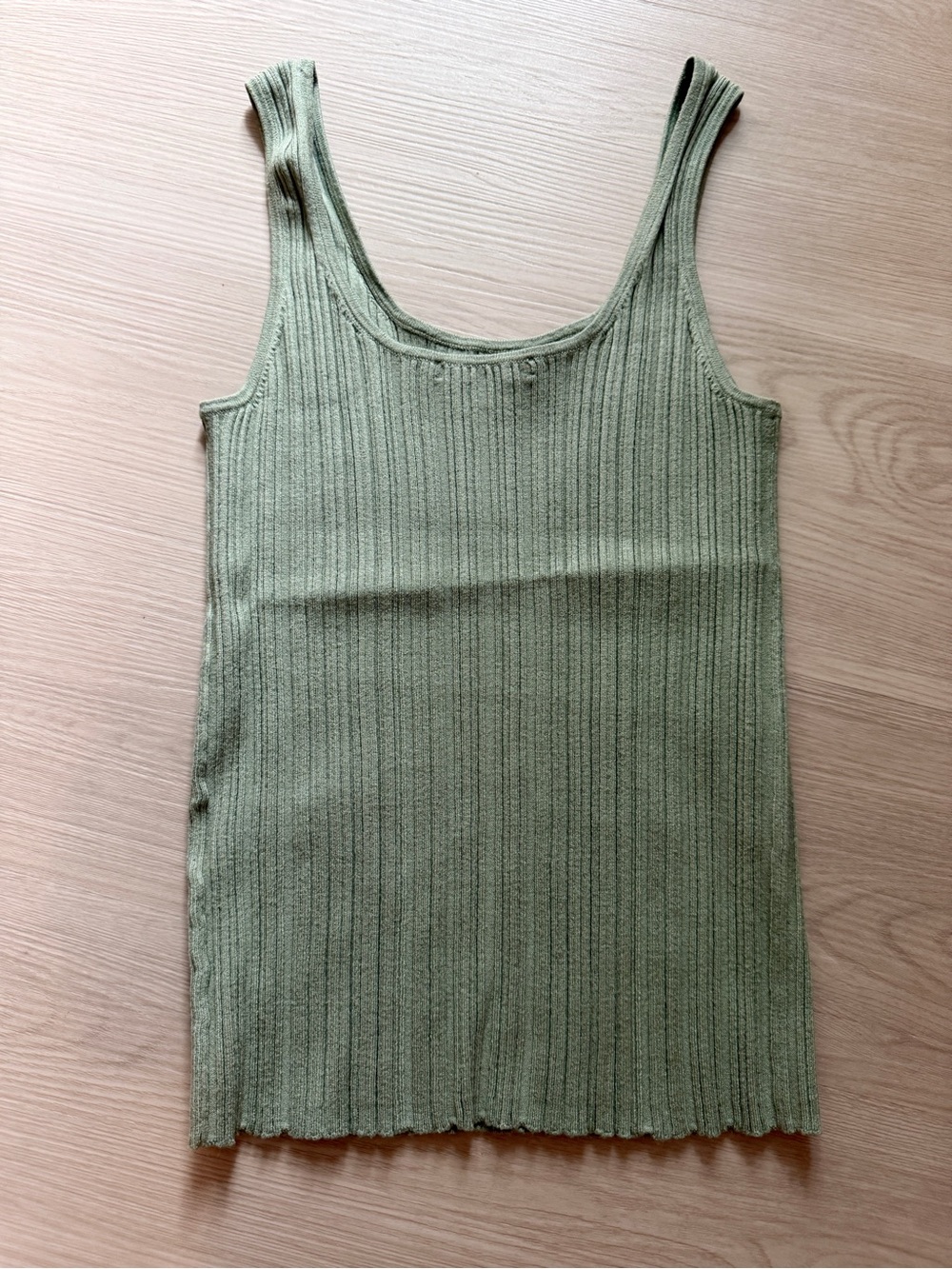 NWOT Madewell Signature Knit Ribbed Scoop Neck Sweater Tank — Sage Green - XS - Picture 5 of 6